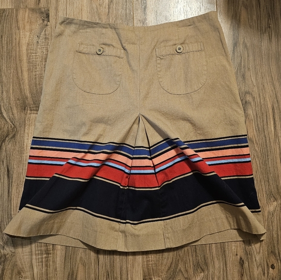 LOFT Tan and Red Mini Skirt - Picture 2 of 7